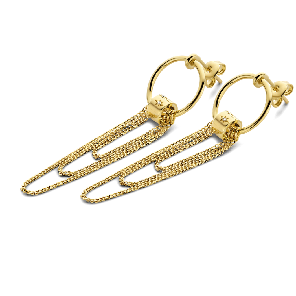 Circle Curb Chain Earrings