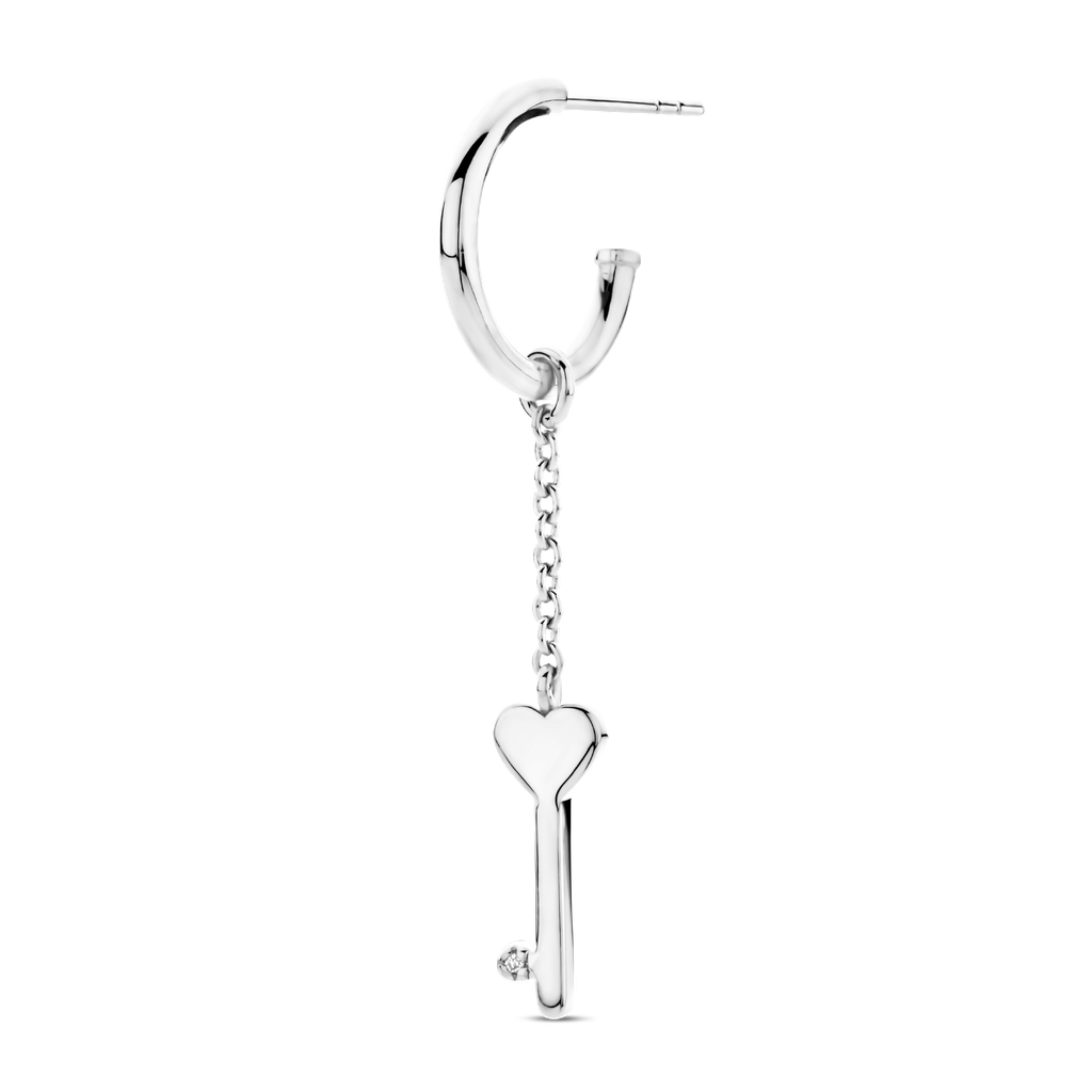 Heart Key (Single) Earring